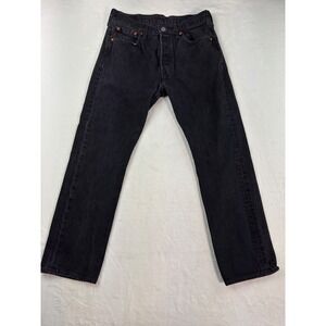 Levis 501 Original Fit Mens Faded Black Straight Leg Button Fly Jeans 32x30